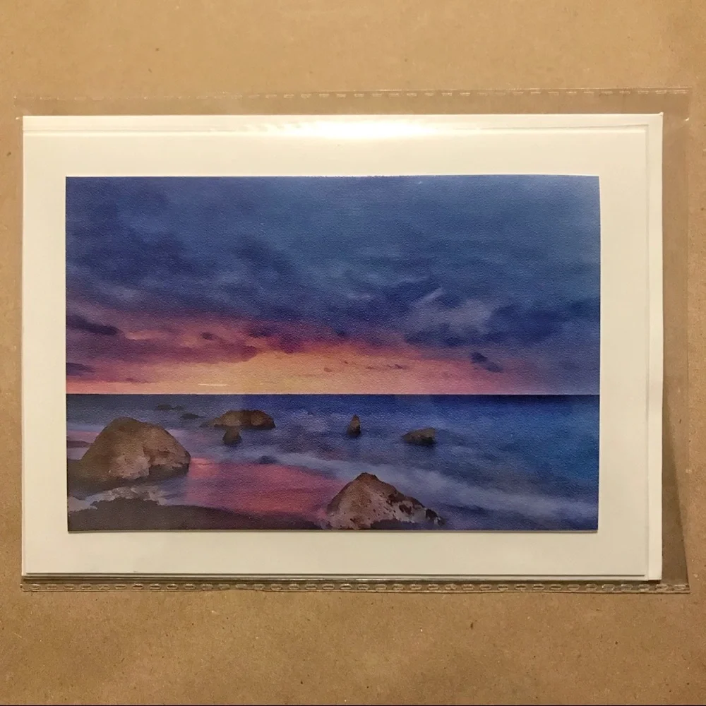 🔥Beach Watercolor Photo Greeting Card